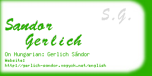 sandor gerlich business card